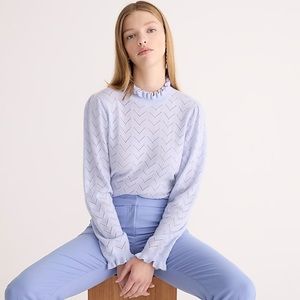 JCrew Cashmere Pointelle Mockneck Sweater, M